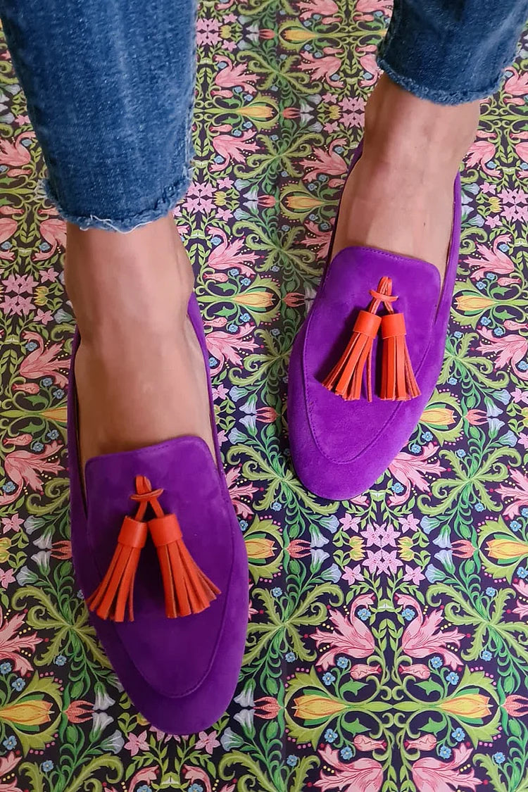 Penelope | Purple Tassel Loafers