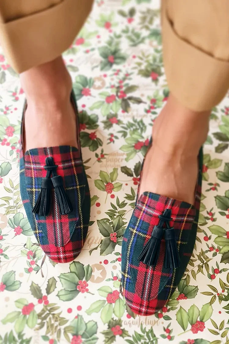 Sloane | Heritage Tartan Fringe Loafer