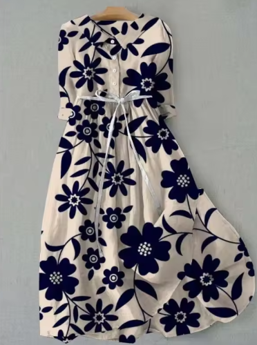 Valentina | Navy Floral Midi Dress