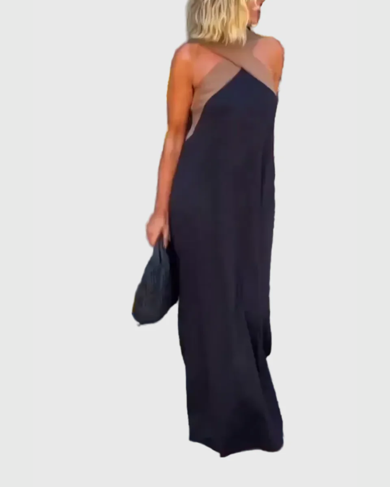 Celeste | Crossover Halter Maxi Dress