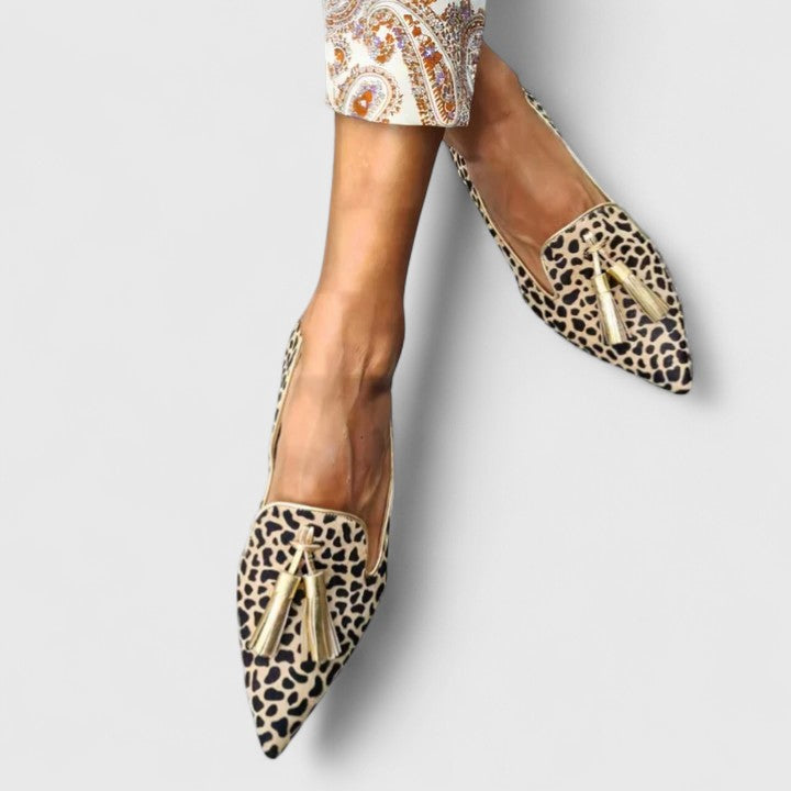 Anastasia | Leopard Fringe Loafers