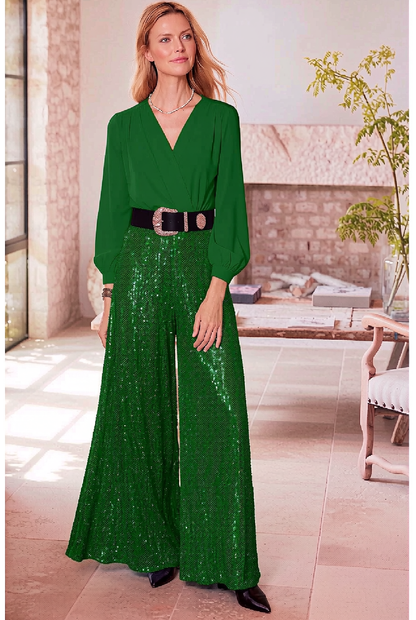 Evangeline | Sequined Wide-Leg Jumpsuit