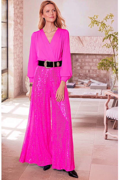 Evangeline | Sequined Wide-Leg Jumpsuit