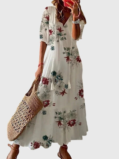 Paloma | Vintage Print Midi Dress