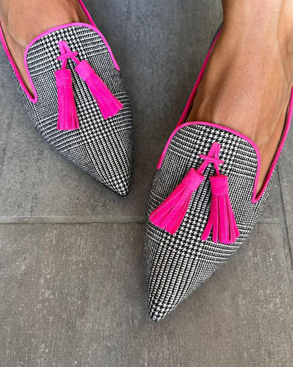 Aria | Pointed Loafer with Neon Fringes