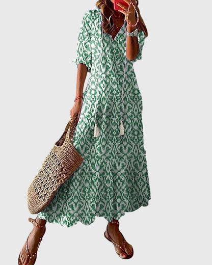 Paloma | Vintage Print Midi Dress