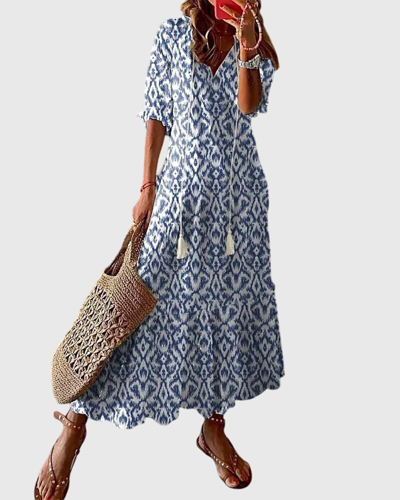 Paloma | Vintage Print Midi Dress