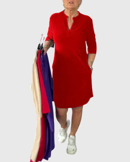 Annika | V-Neck Midi Dress