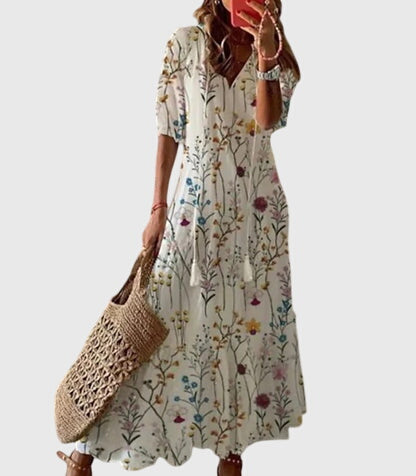 Paloma | Vintage Print Midi Dress