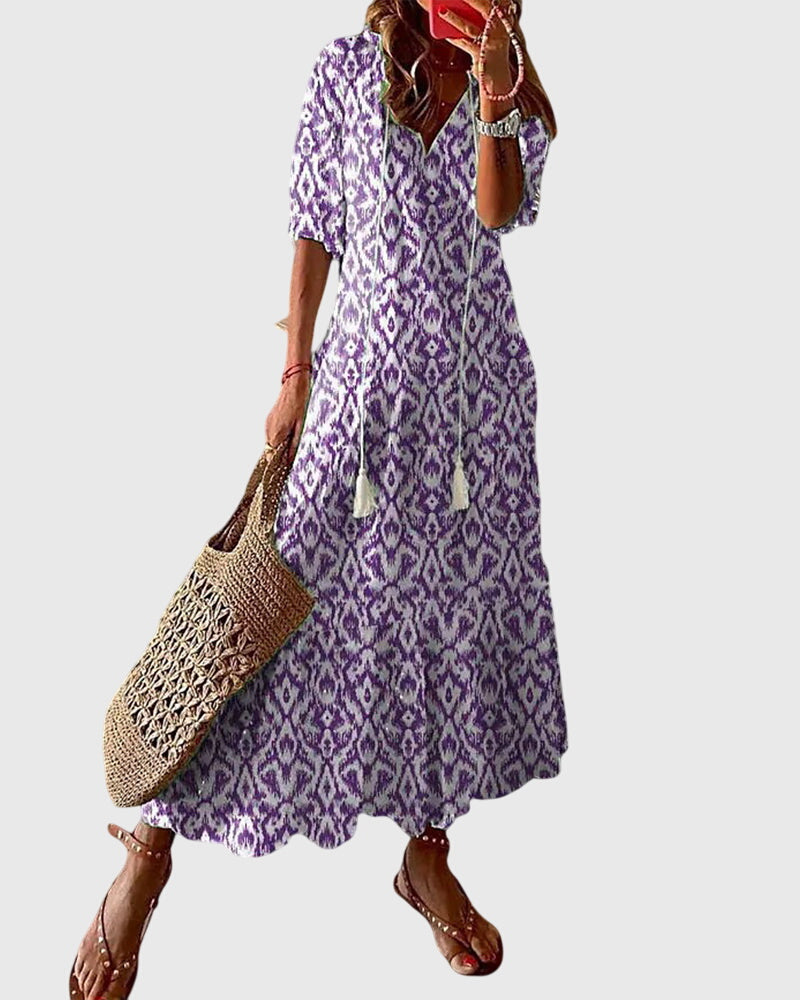 Paloma | Vintage Print Midi Dress