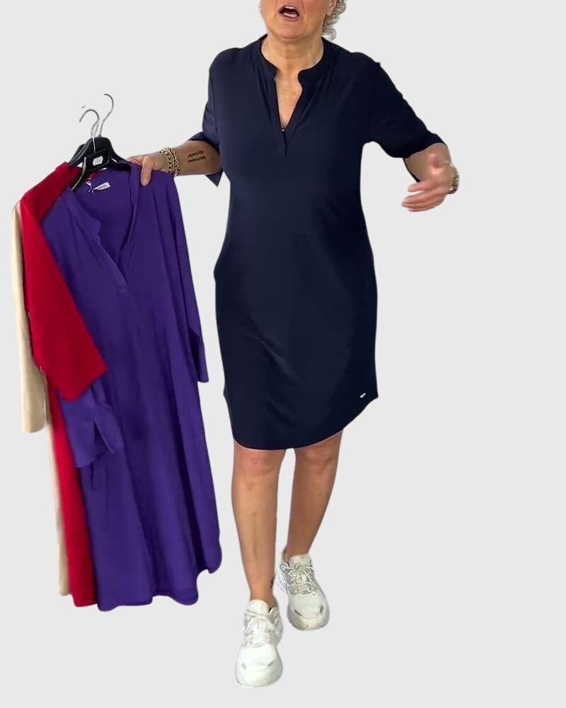 Annika | V-Neck Midi Dress