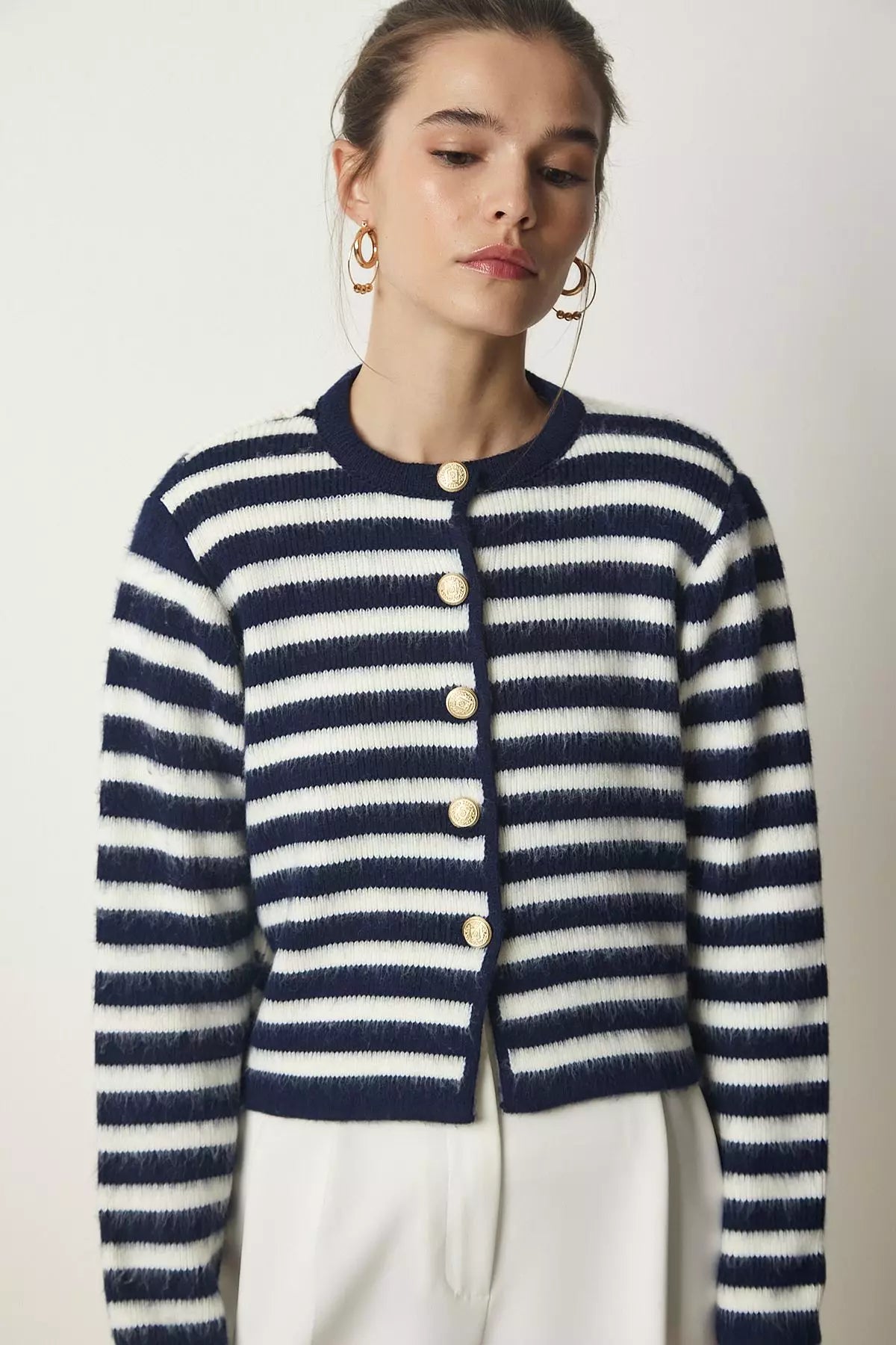 Yara | Parisian Stripe Cardigan