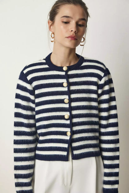 Yara | Parisian Stripe Cardigan