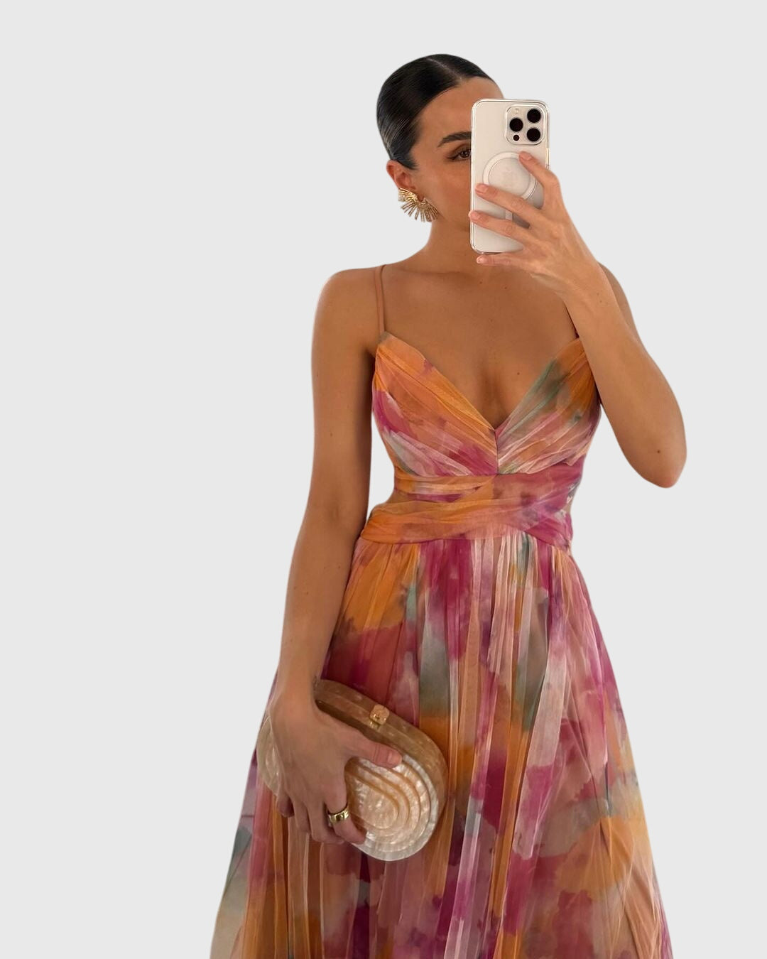 Isabella | Floral Cross-Strap Maxi Dress