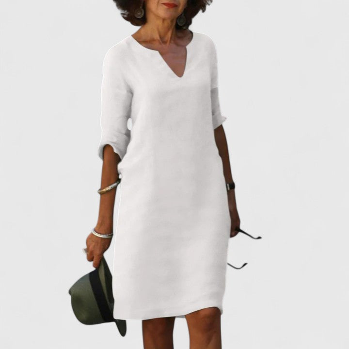 Bianca | Ribbed V-Neck Midi Dress