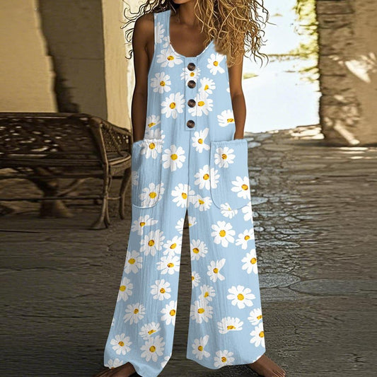 Violet | Botanical Print Wide-Leg Jumpsuit