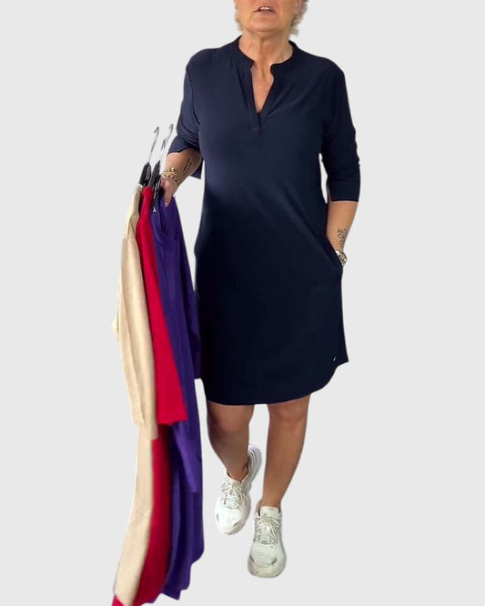 Annika | V-Neck Midi Dress