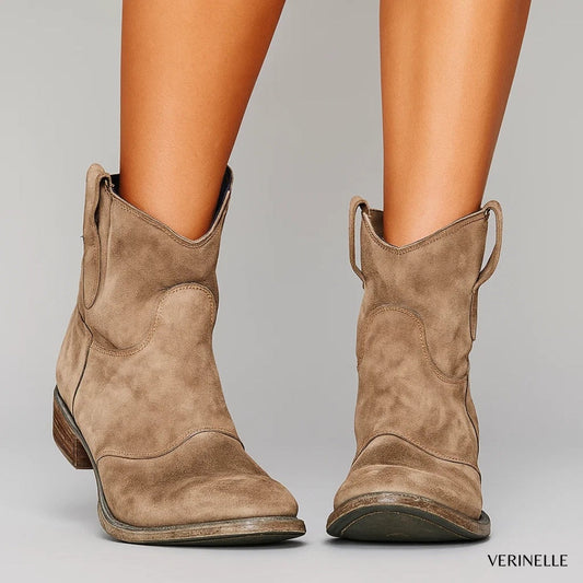 Zara | Suede Western Ankle Boots